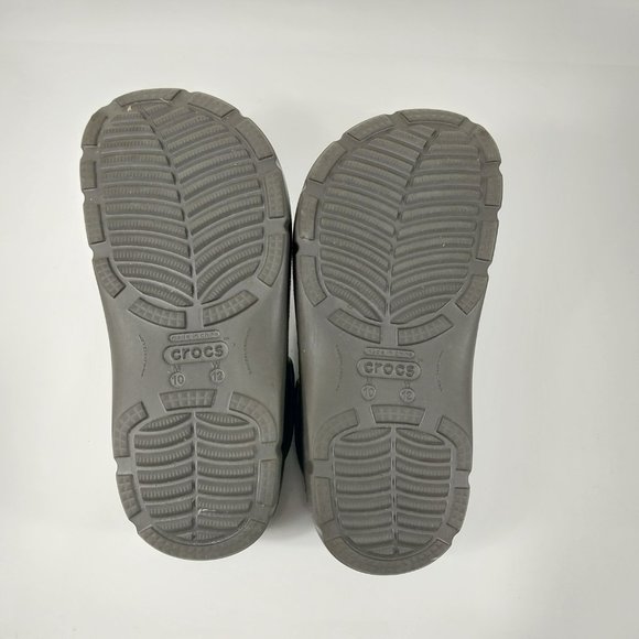 Crocs Mens 10 Womens 12 Clogs Brown Faux Fur Lined Casual Comfort Slip On Shoes - Picture 8 of 9